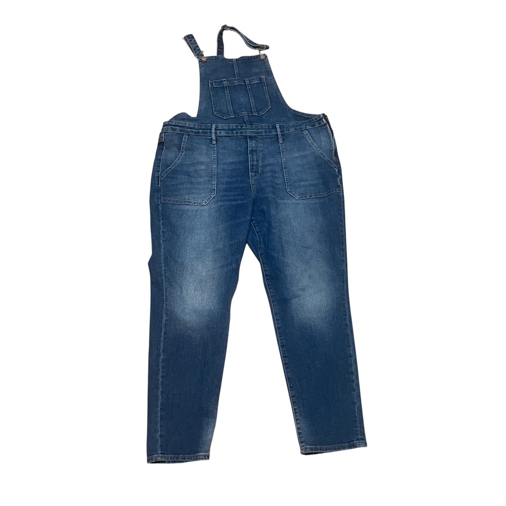 Old Navy Women's 16 Denim Overalls Medium Wash Blue Stretch Garden Farm Classic
